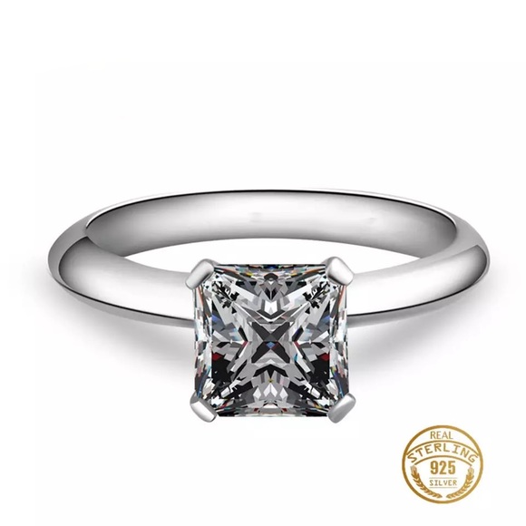 1Ct 6mm Princess Cut Solitaire Ring VVS1 Lab Diamond - Picture 10 of 17